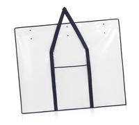 Operitacx Large Portfolio Bag with Handle Durable PVC Poster Storage Case for Artwork Drawing Boards and Painting Tools Easy to Carry Clasp Design in Blue