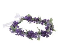 Operitacx Lavender Flower Crown Purple Lightweight Comfortable Headband Cloth Floral Wreath Elegant Chic Hair Accessory for Weddings and Honeymoons