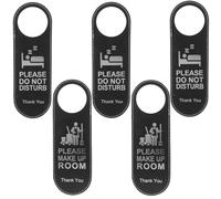Operitacx Leather Double-Sided Door Sign 9.45X3.15 Inch Hotel Door Knob Hanger Please Do Not Disturb and Housekeeping Service Sign
