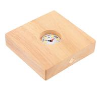 Operitacx LED Display Base Table-top Cocktail Mat with Luminous Design Rubber Wood Circuit Board Khaki Decorative Coaster for Bar and Party