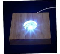 Operitacx LED Stand Base Light for Crystal Ball USB Power Supply, Solid Wood Lighting Base Decor Pedestal for Home Display and Decoration