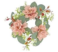Operitacx Lifelike Artificial Flower Candle Wreath Small Leaves Plastic Material for Home and Holiday Parties, Front Door Welcome Wreath and Spring Candle Rings Decoration
