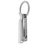 Operitacx Locking Carabiner and Smooth Surface Keychain Titanium Alloy with Good Gloss Lightweight Duty Belt Accessory Key Ring Sturdy Silver for Men for Outdoor and Everyday Use