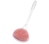 Operitacx Long Handled Bath Brush with Silicone and Plastic Material for Easy Back Scrubbing and Improved Skin Health, Soft Body Scrubber Suitable for Bathroom Bathing Use