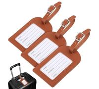 Operitacx Luggage Tags for Baggage Identification and Boarding Pass Label Reusable Pu with Adjustable Strap 3pcs Simple and Elegant Bag Tags for Travel Suitcases