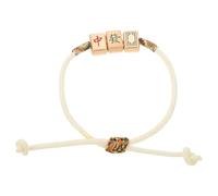 Operitacx Mahjong and for Symbolizing Wire Colored Good Fortune Gold Handmade Bracelet Featuring Beige Milanese Rope Wealth Women Formal Settings and Casual Wear
