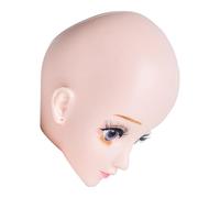 Operitacx Makeup Practice Head Lash Mannequin Head 9.8x7.1x6.3inch Plastic Realistic Practice Platform Precise Control Beige for Those New to Eyelash Extensions DIY Eyelash Extension Skills
