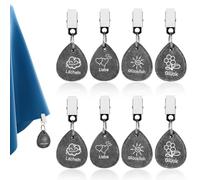 Operitacx Marble Tablecloth Weights Heavy 8pcs Clip-on Style, Easy to Use Tablecloth Pendants Featuring Lovely Engravings and Pretty Patterns, for Outdoor Picnics and Gatherings