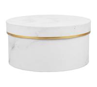 Operitacx Marble White Small Flower Arrangement Box 18x9cm with Foil Stamping, round Rose Bouquet Box for Wedding and Party Flower Wrapping