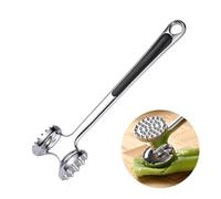 Operitacx Meat Tenderizer Mallet for Steak and Beef with Double-Sided Spiked Zinc Alloy Head and Long Plastic Handle, Easy to Grip and Convenient to Hang, for Home Kitchens and Professional