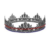 Operitacx Medieval Vintage Black Alloy Crown with Delicate Craftsmanship and Universal Fit, Elegant Royal Themed Headband for Men and Women, for Regal Cosplay Conventions and Prom