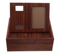Operitacx Memorial Box with Photo Frame PET Wooden for Dog and Cat Ashes | Coffee Wood Finish, Smooth Polished Surface, Space-saving Tabletop Decor, Natural Grain Keepsake Display