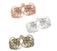 Operitacx Metal Cloak Cape Fastener Clasps 3 Pairs Retro Silver Bronze Copper DIY Sewing Accessories for Women Shawls Wraps Coat Decoration