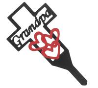 Operitacx Metal Cross Garden Stake Corrosion-resistant Iron Cemetery Yard Sign Easy to Use Black Grave Decoration for Yards and Gardens to Honour Deceased Grandfather