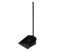 Operitacx Metal Dust Pan with Long Handle, Wide Mouth Upright Stand for Home, Garage, Workshop Cleaning, 31" Debris Catcher Dustpan for Pet Hair, Fruits Peels