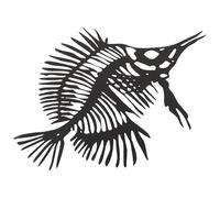 Operitacx Metal Fish Bone Wall Hanging Decor with Beach Themed Iron Sculpture, Black Fish Ornament for Ocean Bedroom or Seaside Wall Decoration