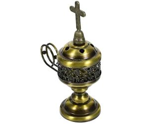 Operitacx Metal Incense Holder Desktop Burner for Indoor Use with Smooth Surface and Comfortable Hand Feeling, for Spa and Reading at Home, Iron Tabletop Censer Decor