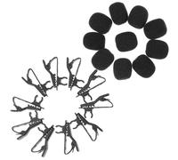 Operitacx Microphone and Tie Lapel with Clips Iron Clip-on 10pcs Design Lightweight Construction for Includes Protective Covers Suitable Lectures and Podium Speeches