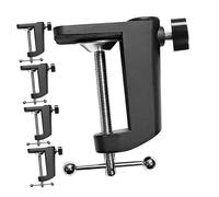 Operitacx Microphone Suitable for Desk Thickness to 55mm 5pcs Desk Mounted Arm Clamp with Antislip Sponge Padding and Aluminium Alloy Build and Rack Diameter under 12mm, for Conference