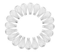 Operitacx Mini Bulb Wire Cage Lamp Shades and Flexible Hanging Options for Christmas Room Decor 20pcs in Silver Iron with Unique Hollow Out Design, Versatile Decoration and Xmas Party