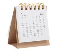 Operitacx Mini Desk Calendar 2024-2025 Desk Planner Monthly Pages Biennial Calendar for Teachers Students Office Workers Brown Leather Cover