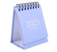 Operitacx Mini Desk Calendar, Small Flip Desktop Calendar Portable Wire Binding Desk Calendars Mini Daily Schedule Standing Calendar, 2024-2025 July 2024 to Dec 2025 Sky-blue