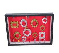 Operitacx Mini Wooden Shadow Box Display Cabinet with Pullout Panel Black