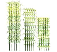 Operitacx Miniature Artificial Bamboo Trees Plastic Green Decor 50pcs | Lightweight Portable Pieces, Vivid Lifelike Appearance, for Terrarium Scenes and Craft Bases