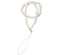 Operitacx Moon Star Beaded Phone Charm Strap Lost Lanyard for Smartphones Accessories Lightweight Wrist Strap with Pearl Decorations for Keys Id Cards More