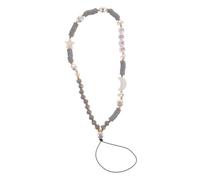 Operitacx Moon Star Beaded Phone Charm Strap with Soft Clay Beads Lightweight Lost Wrist Lanyard for Mobile Phone Camera Car Key Durable and Decorative Grey Accessory