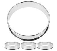 Operitacx Muffin Professional and Novice Bakers for and 4pcs in Baking Accessories Stainless Steel Round Pancake with User-Friendly Design Even Heat Distribution Baking