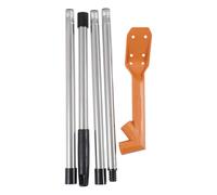 Operitacx Multi-Angle Threaded Gutter Cleaning Tool with Extendable Pole Angled Gutter Scoop for Roof Debris Removal Suitable for Home and Yard Maintenance