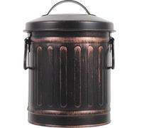 Operitacx Multifunctional Iron Burn Bin with Lid for Indoor Coal Storage Bucket and Ash Carrier, Sturdy Bucket Ash Suitable for Fireplaces and Stoves, Kitchen Countertop Fire Pit Use