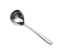 Operitacx Multifunctional Stainless Steel Soup Spoon Round Shape and Long Handle, Sturdy 304 Stainless Steel Cooking Utensil for Kitchen Use and Outdoor Activities Like Mountain Hiking