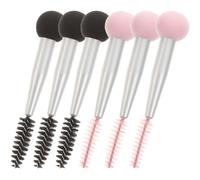 Operitacx Mushroom Sponge Makeup Brush with Eyebrow Brush Head 6pcs Double Head and Sturdy Handle Graduation Time Gift for Makeup Application and Professionals