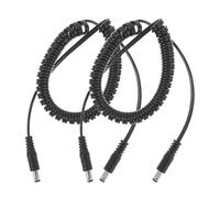 Operitacx Nail Grinding Handle Cable Replacement 2 Pack DC Spring Cord 5.5 x 2.5mm Round Hole Plastic Wire for Manicure and Polishing Machine Use Black