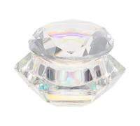 Operitacx Nail Tiny Cup Crystal Nail Cup 2.55x2.55x1.97inch Multi-functional Environmentally Friendly Premium Glass Container for Manicure Home Use with Lid