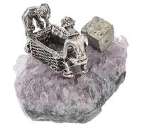 Operitacx Natural Amethyst Cluster Ornament Miner Figure Home Decor Accent Crystal Collectible Figurine for Healing and Decoration with Assorted Colours Suitable for Tank and Assorted style