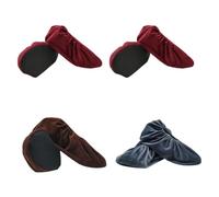 Operitacx Non- Shoe Covers Assorted Colour Shoe Protectors 4 Pairs with Thickened Crystal Velvet Sole, Reusable and Easy to Wear Random Color for Household Use