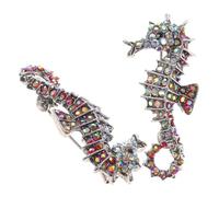 Operitacx Ocean Animal Brooch Lapel Pins 2Pcs Vibrant Crystal Decoration for Scarves, Dresses and Casual Wear
