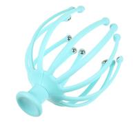 Operitacx Octopus Head Massager Blue with Rolling Beads, Multi-Function Scalp Scraping Tool for Stress Relief and Relaxation, Suitable for Head and Neck Massage in Wellness Routine