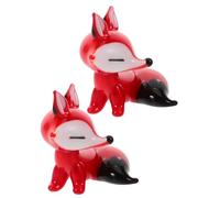 Operitacx Ornaments 2pcs Artistic Clean and Flair Resistant to with Easy Red Glass Figurines, Cute Miniature Animal to Wear, for Living Room Table and Household Enjoyment