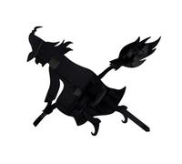 Operitacx Outdoor Halloween Decorations Ground Inserted Decor Witch Silhouette Garden Stake Ornament in Black Acrylic, Sturdy and Not Easy to Break, for Home and Garden Lawn Halloween