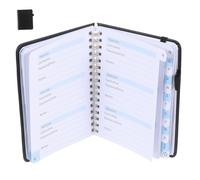 Operitacx Password Book Pen Holder with Lock Refillable Featuring and Quick Alphabetical Index Tabs and Quick a Sturdy Hardcover Spiral Notebook for Travel and Office Use