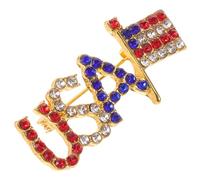 Operitacx Patriotic Lapel Pin Featuring Rhinestone and Alloy Material with 3d Embossed Detail, Lightweight Design for Festive Events and July 4th Party Accessories