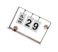 Operitacx Perpetual Desktop Flip Calendar with Twin Wire Binding Metal Standing Desk Calendar for Home and Office Reusable Daily Schedule Organizer with Chic Minimalist Iron Art Design