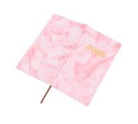 Operitacx Personal Planner with PU Cover Marble Pattern Daily Yearly Diary Portable Goal Setting Journal for Students Workers Elegant Stylish Pocket Notebook