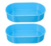 Operitacx Pill Organizer Medication Tray Plastic 2Pcs Blue Small Dispenser Tray for Hospital and Environment