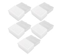 Operitacx Pipette White for Tip 5pcs Plastic Laboratory Organizer Box Tips Storage Material for Education Labs and Research Facilities