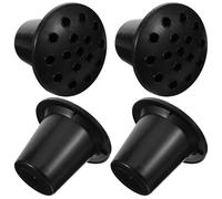 Operitacx Plastic Cemetery Flower Pots 4Pcs with Lotus Nut Shape Design, Floral Holders for Grave Decoration and Memorial Use